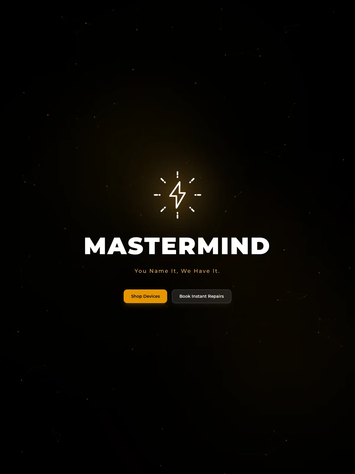 mastermindstore.in live homepage with MASTERMIND lightning bolt logo and You Name It, We Have It tagline